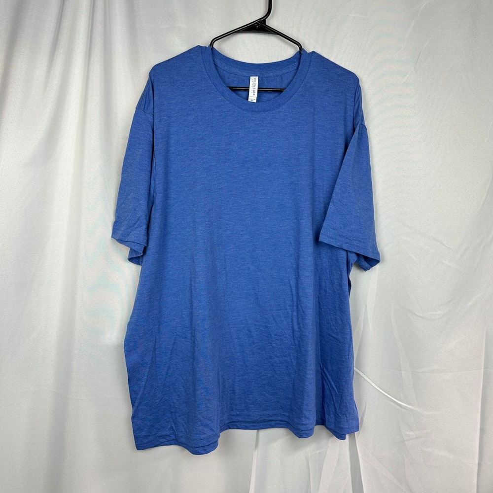 NWT Volunteer Knitwear T-Shirt Men's 3XL Blue Short Sleeve Tri-Blend Basic USA